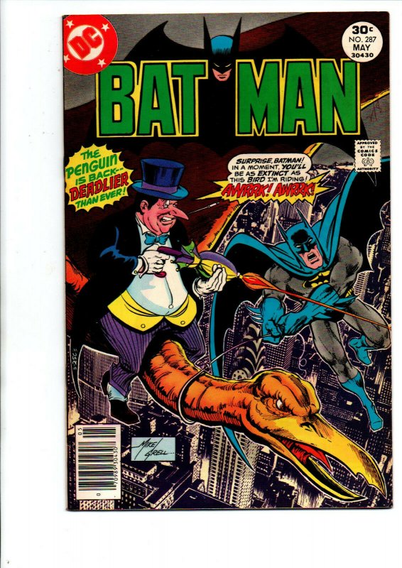 Batman #287 newsstand - Penguin - 1977 - (-Very Fine)