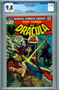 TOMB OF DRACULA #9 CGC 9.8 Marvel comic book 1973 4253097003