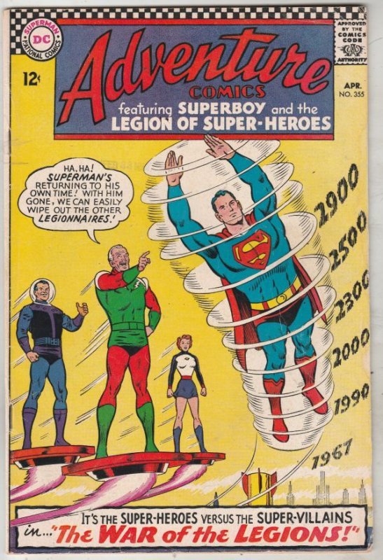 Adventure Comics #355 (Apr-67) VF+ High-Grade The Adult Legion of Super-Heroe...