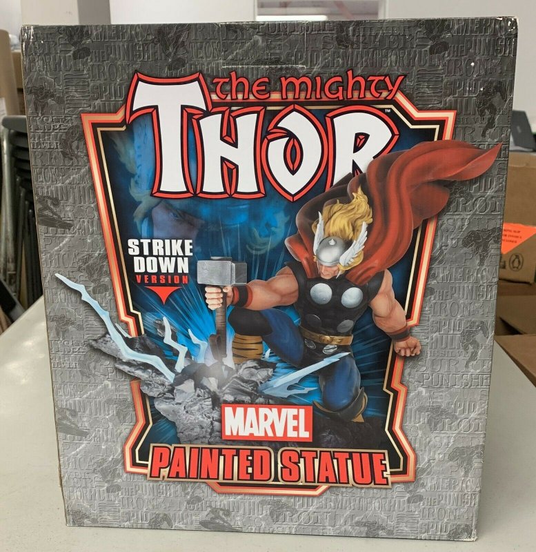 Marvel Mighty Thor Strike Down Version Painted Statue (Damaged See Description) 