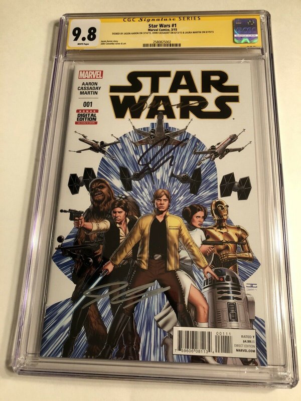 CGC 9.8 SS Star Wars #1 signed by John Cassaday, Jason Aaron & Laura Martin  | Comic Books - Modern Age, Marvel, Star Wars, War