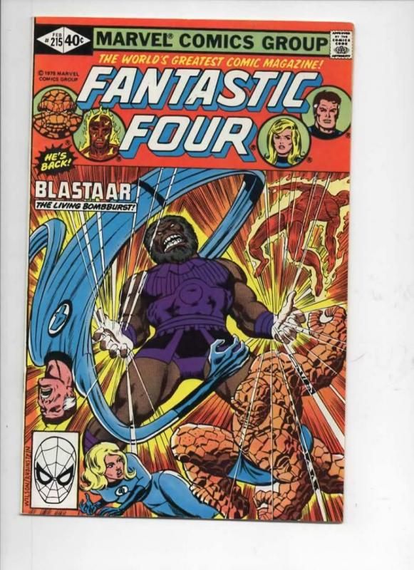 FANTASTIC FOUR #215, VF+, Blastaar, Sinnott, 1961 1980, Marvel, more FF in store