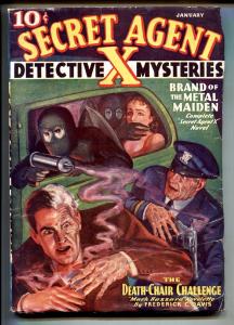 Secret Agent X 1/1936-pulp magazine-hooded menace cover