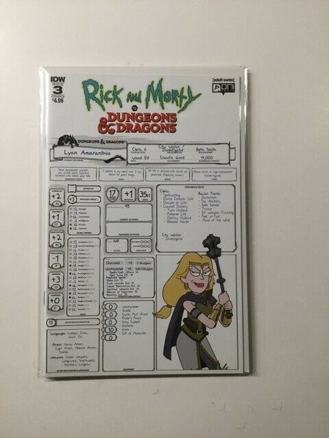 Rick and Morty Dungeons and Dragons 3 Variant Near Mint IDW HPA