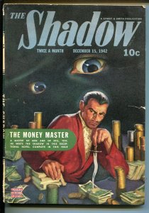 PULP:  Shadow 12/15/1942-Strret & Smith-classic hero pulp-eyeball cover-VG+