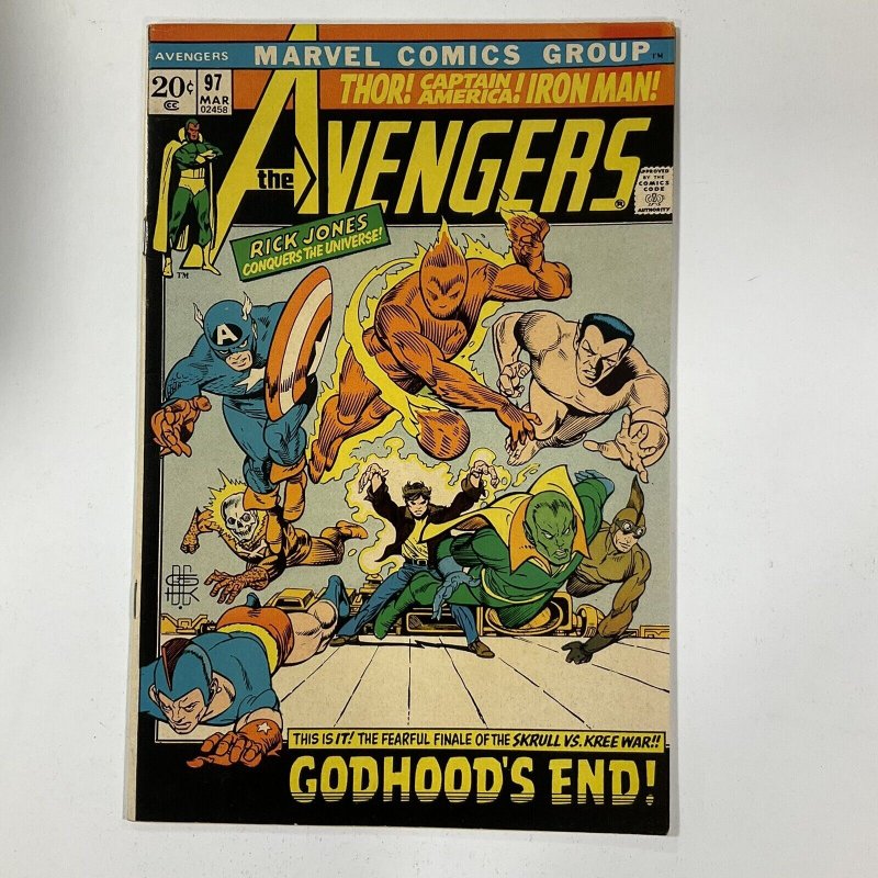 Avengers 97 1972 Marvel VF+ very fine+ 8.5