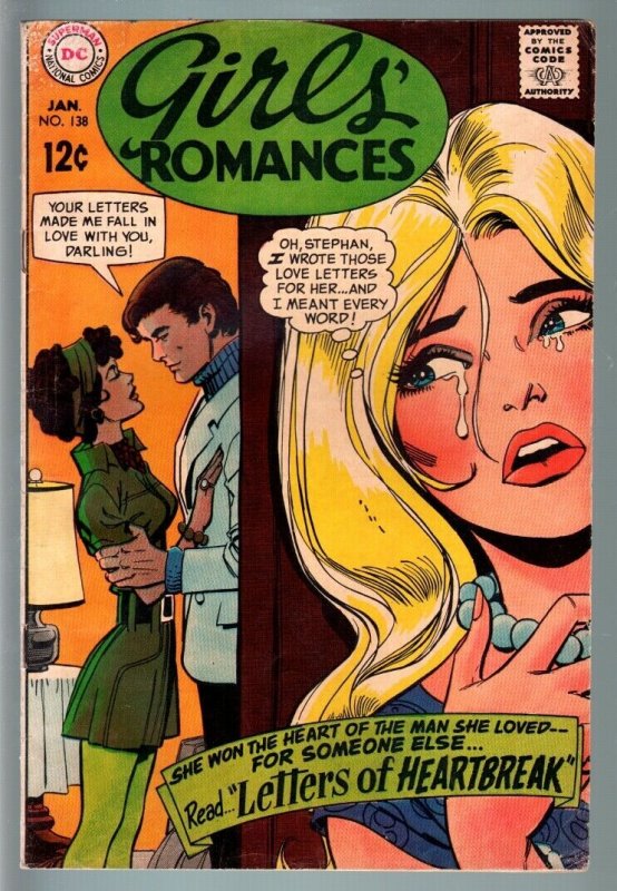 GIRLS' ROMANCES #138-D.C. ROMANCE-SILVER AGE-VG VG