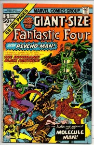 GIANT-SIZE FANTASTIC FOUR #5, VF, InHumans, Psycho-Man, Marvel, 1975