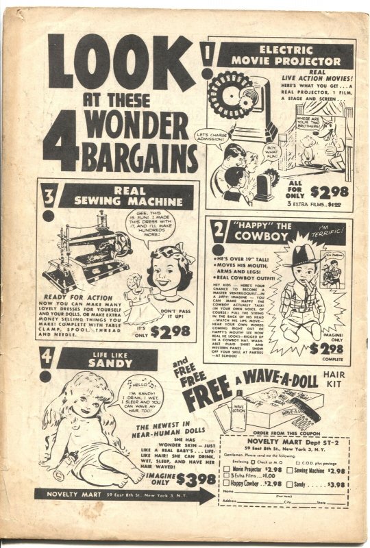 HOLIDAY COMICS #8 1952--L B COLE-MERRY CHRISTMAS-SANTA CLAUS-BAMBI-PUZZLES-- VG-