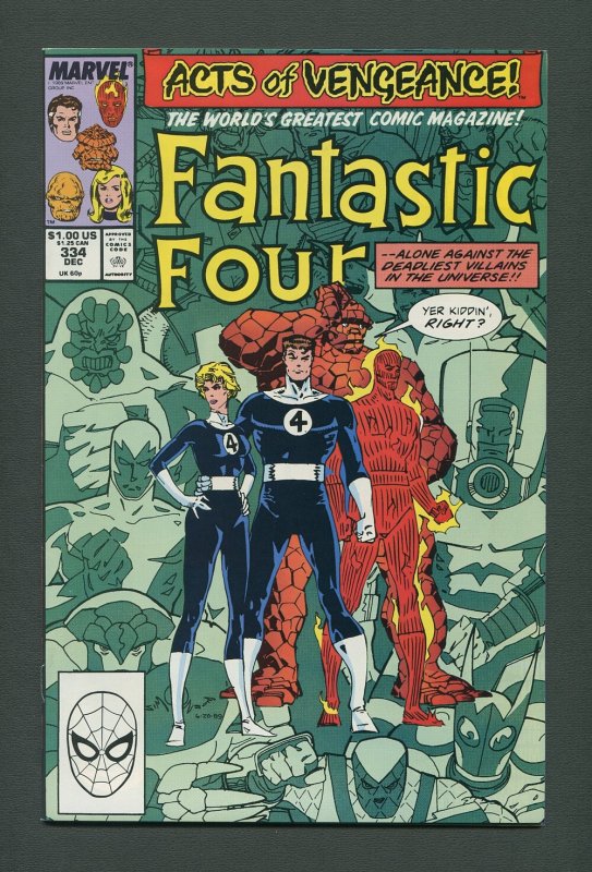 Fantastic Four #334  / 9.2 - 9.4 NM  /  December 1989