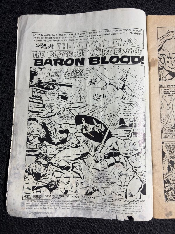 1979 THE INVADERS Yaff Comics #3 GD+ 2.5 Frank Robbins / Union Jack AUSTRALIAN