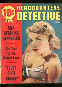 HEADQUARTERS DETECTIVE-MARCH-1951-G/VG-SPICY-MURDER-RAPE-KIDNAPPING- G/VG