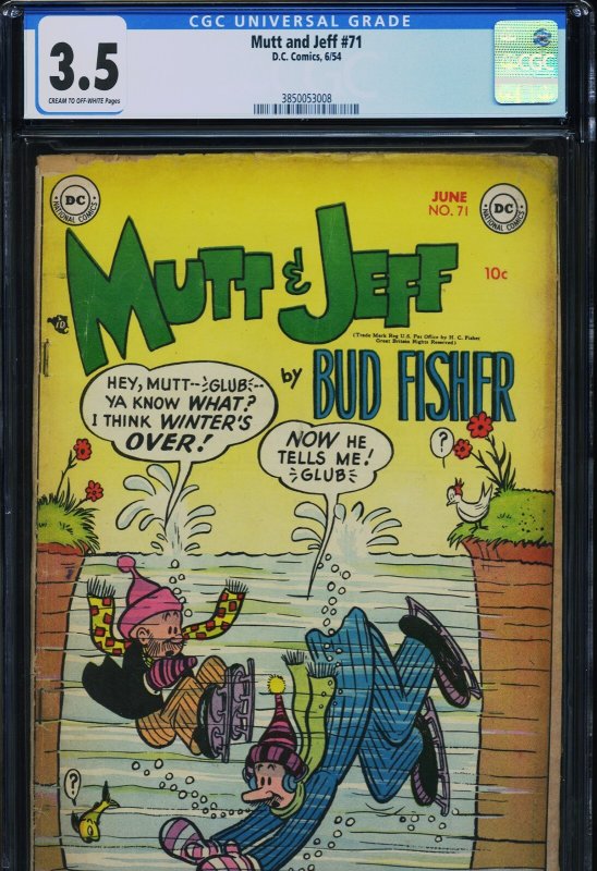 MUTT AND JEFF #71 - CGC-3.5, CR-OW - DC - Highest graded!