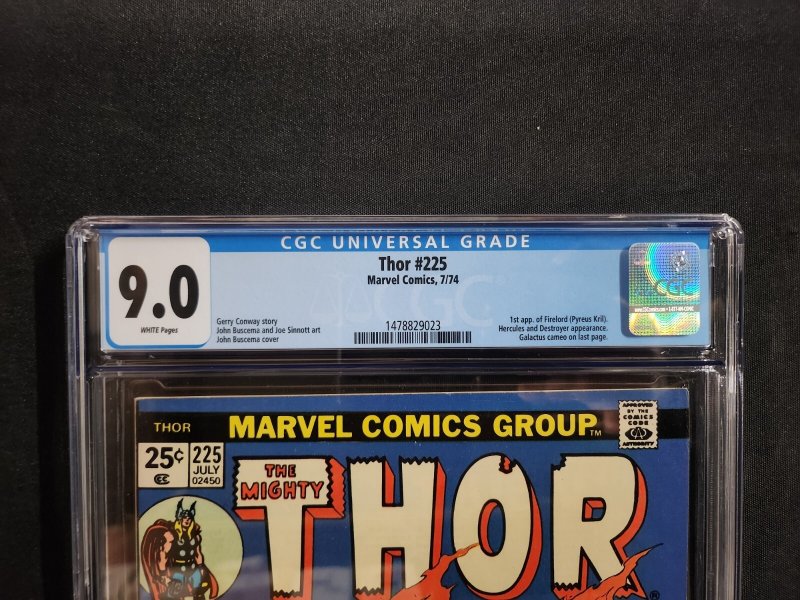 Thor #225 - 1st App Firelord / John Buscema Cover (CGC 9.0) 1974