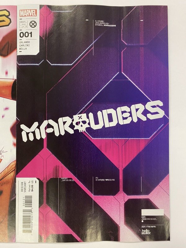 MARAUDERS #1 1:10 DESIGN + 1:25 CARLINI TEASER VARIANT 2022 IN-HAND SHIPS NOW!