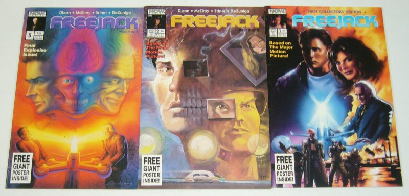 Freejack #1-3 VF/NM complete series based on movie - each comes with poster - 2
