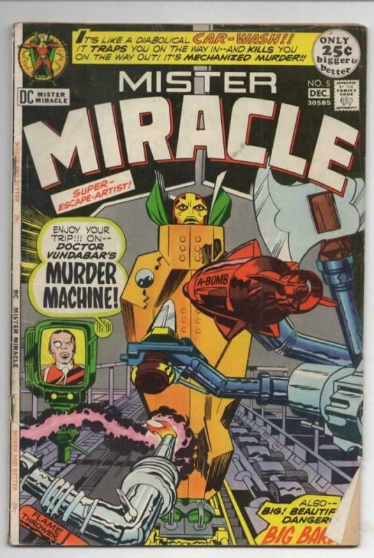 MISTER MIRACLE #5, VG+, Jack Kirby, Big Barda, 1971, more JK in store,Bronze age