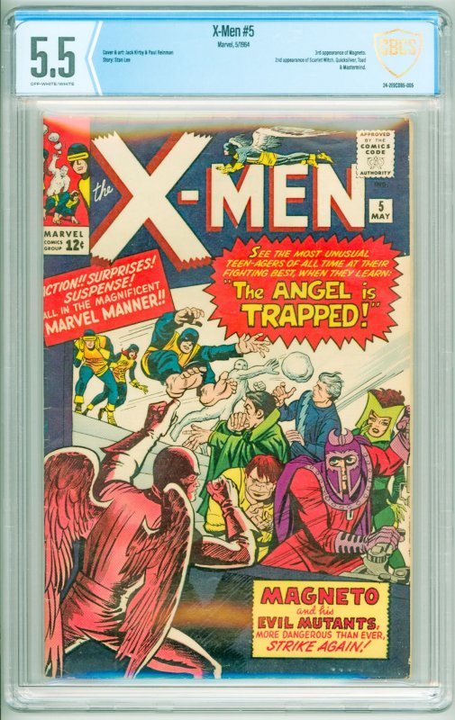 The X-Men #5 (1964) CBCS 5.5! 2nd Appearance of the Scarlet Witch!