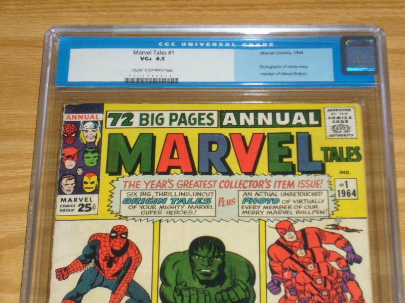 Marvel Tales #1 CGC 4.5 annual - spider-man/hulk/thor/iron man/nick fury 1964