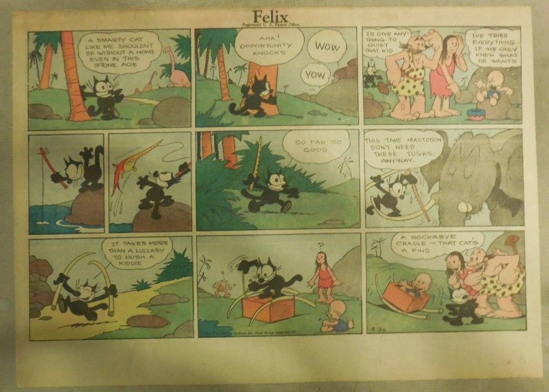 Felix The Cat Sunday Page by Otto Mesmer from 4/30/1933 Size: 11 x 15 inches