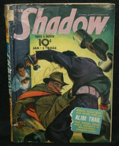 The Shadow Pulp Magazine - Alibi Trail (G/VG) January 1st 1942