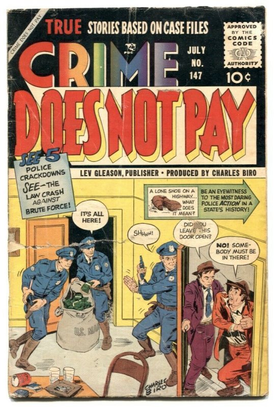 Crime Does Not Pay #147 1955-FINAL ISSUE- Kubert cover G