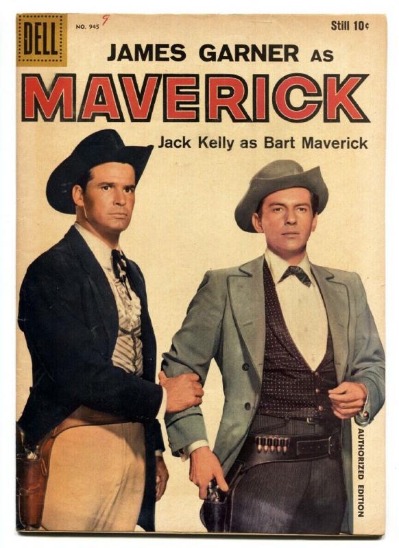 Maverick-Four Color Comics #945 1958-Dell-James Garner-Jack Kelly-TV series-VF