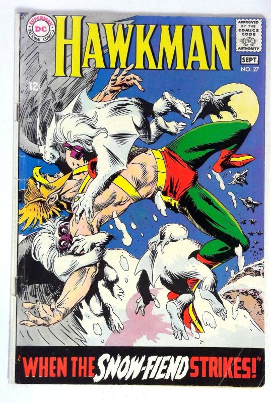 Hawkman #27 Snow-Fiend Gardner Fox DC (1968) VG