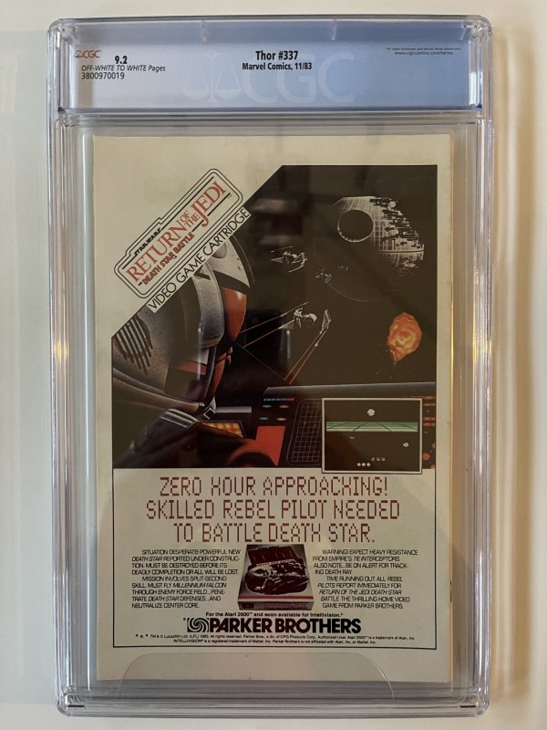 Thor 337 CGC 9.2 - Newsstand - White Pages - 1st Appearence Beta Ray Bill