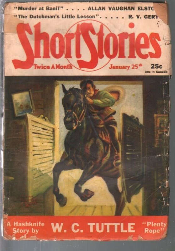 Short Stories 1/25/1941-pulp adventure-WC Tuttle-Frank Gruber-WWII era-FR/G