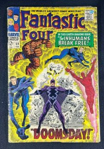 Fantastic Four (1961) #59 GD/VG (3.0) Black Bolt Cover Inhumans Silver Surfer