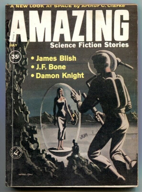 Amazing Stories July 1960- Arthur C Clarke- Damon Knight VG/F