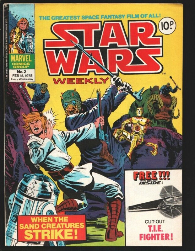 Star Wars Weekly #2 1978 T.I.E. fighter insert-Rare & historic-Published in U...