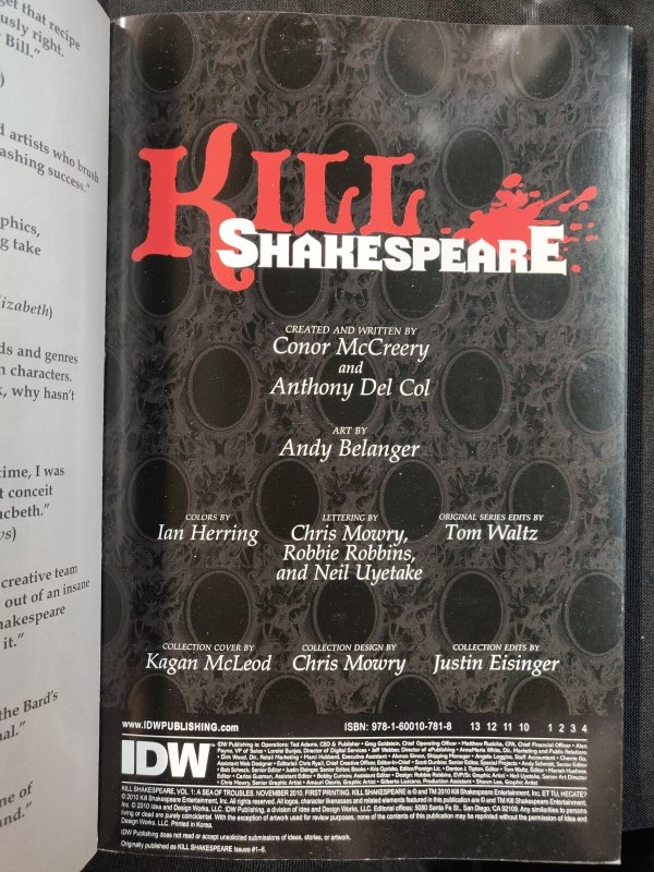 Kill Shakespeare Vol. 1: A Sea of Troubles - Kagan McLeod Cover (6/6.5) 2010