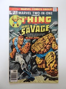 Marvel Two-in-One #21 (1976) VG+ condition top staple detached from cover