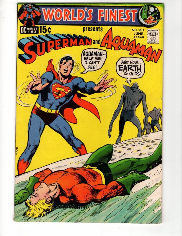 World's Finest Comics #203 Neal Adams Cover Aquaman Early Bronze DC