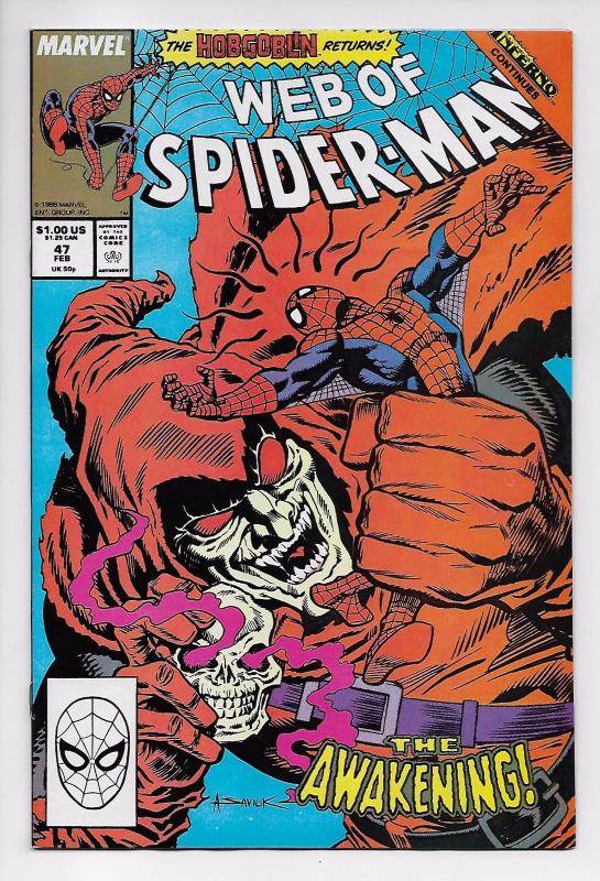 Web of Spider-Man #47 - Hobgoblin / Inferno (Marvel, 1989) - NM