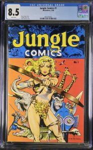 Jungle Comics #1 CGC 8.5 WHITE Pg Dave Stevens Front/back cover Blackthorne 1988