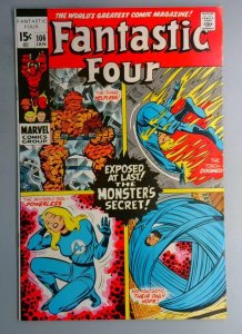 Fantastic Four #106 VF Classic John Romita 4-Square Cover Marvel 1971 BW1