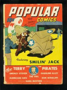 POPULAR COMICS #83 1943-SMILIN JACK-MILTON CANIFF-TERRY & PIRATES-fair/good