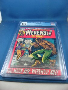 WEREWOLF BY NIGHT 1 CGC 8.0  WHITE PAGES FIRST ISSUE  MARVEL 1972