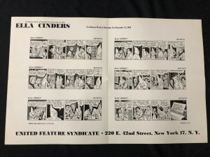 Ella Cinders Newspaper Comic Dailies Proof Sheet 11/8/54