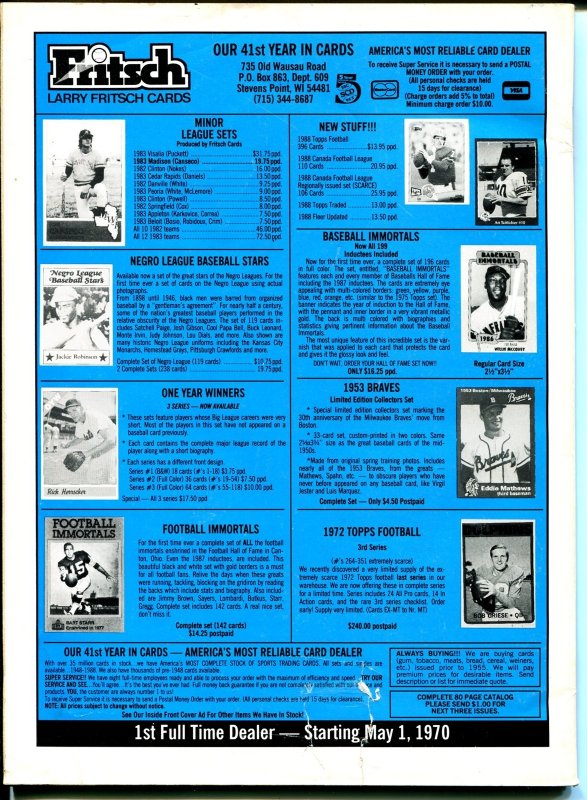 Baseball Cards 12/1988-Krause-Mickey Mantle-Ron Guidry-VG