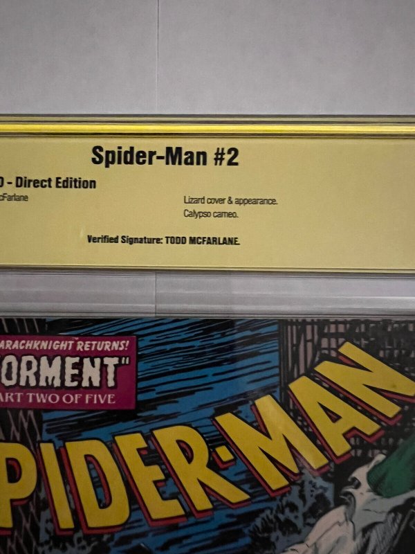 Spider-man 2 CBCS 9.6 Verified signature Todd McFarlane 1990 Marvel Like CGC PGX