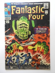 Fantastic Four #49 VG- Condition! Moisture stain, cover detached at top staple