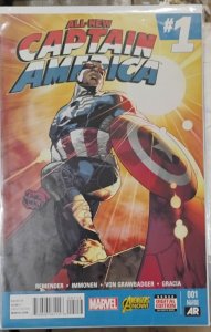 ALL NEW Captain America  # 1  2015  marvel DISNEY SAM SILSON key rare 2nd print