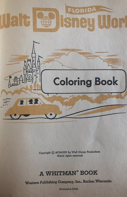 Walt Disney World Florida coloring book, 61p,17 colored,1972