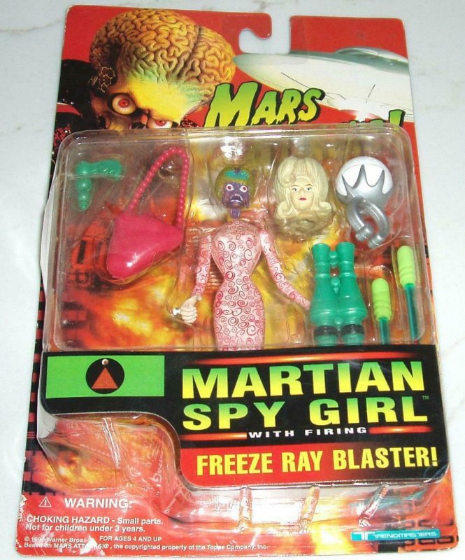 MARS ATTACKS MARTAIN SPY GIRL WITH FREEZE RAY BLASTER!! FACTORY SEALED