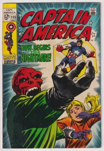 Captain America #115 (1969) Captain America vs Red Skull