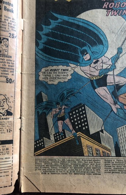 Detective Comics #239 (1957)reader, creased cover,Robot Twin!